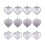 Heart Ornaments Red Pink Silver Glitter 12 Pcs 2