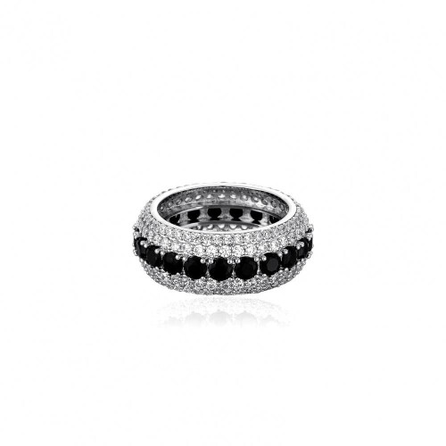 Moissanite Ring for Men Pave Setting Sterling Silver