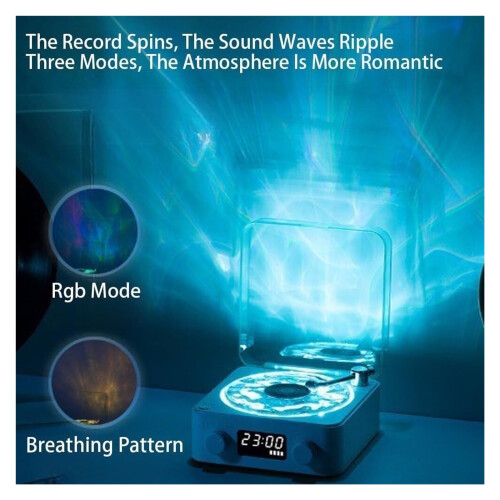 Vinyl Player Bluetooth Speaker with 4 Modes and Adjustable 2