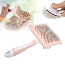 Stainless Steel Pet Deshedding Comb with Release Button