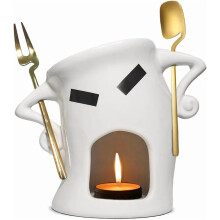 Chocolate Fondue Mug with Forks Ceramic 1-Piece
