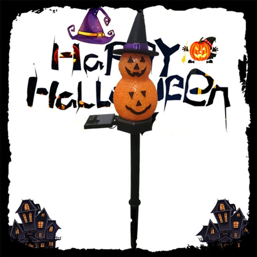 HBASD Εξωτερικά Ηλιακά Φώτα Halloween, Συμβατά με Σημάδια Μονοπατιού Wizard Hat Pumpkin,