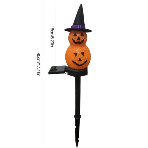 HBASD Εξωτερικά Ηλιακά Φώτα Halloween, Συμβατά με Σημάδια Μονοπατιού Wizard Hat Pumpkin, 1