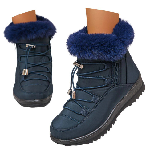 Women's Winter Snow Boots Navy Size 8.5 2