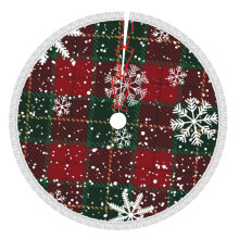 Jupe de sapin de Noël à carreaux, 76 cm (30 pouces), tapis de sapin pour les fêtes d'hiver, jupe de sapin pour décorations de Noël rustiques