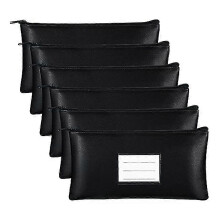 6PC Money Bags with Zipper Security Bank Deposit Bag Money Bag Receipt Holder compatible with Cash Coins Cosmetic Paper Money Tool A