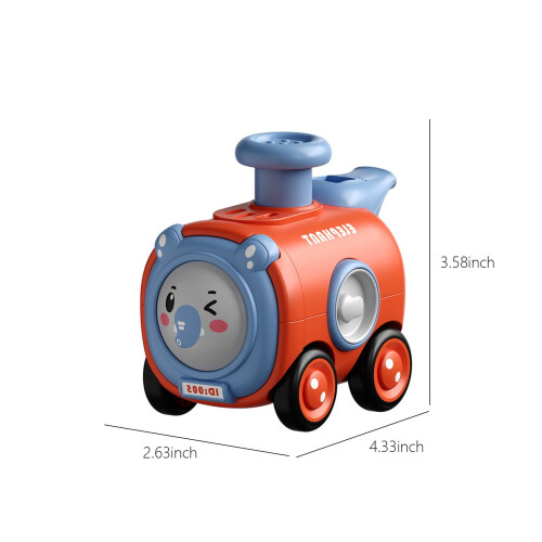 Press and Go Toy Car with Whistle Rotating Face 1 2