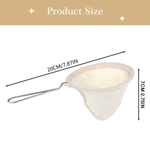 Beige Flannel Coffee Filter Bags with Stainless Handle 2