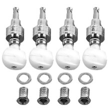 4pcs Banjo Machine Heads Tuning Pegs Tuners Keys with 4 Bushings compatible with Banjo