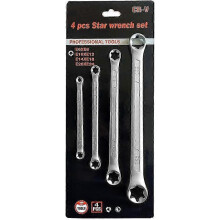 4 Piece TRX-Star E-Torx Box Wrench Set, E6 E8 E10 E12 E14 E18 E20 E24 Torx Tork Set