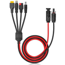 4-In-1 Solar Panel Connector Extension Cable Splitter compatible with Anderson Connector DC Adapter Power Plug XT60 Female Conn
