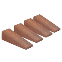 Set of 4 Dark Brown Wooden Triangle Door Stops Non-Slip compatible with Bedroom, Living Room, Bathroom