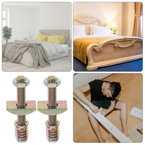 8 Sets Bed Frame Spare Parts Bed Frame Threaded Pin Nut Kit compatible with Bed Crib 1