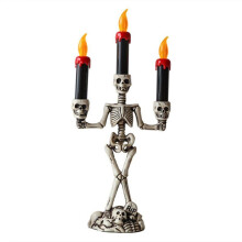 Dödskalle-Ljusstake LED-Ljushållare Flamfria Ljushållare Stativ Skräckrekvisita Halloweendekoration Husdekoration
