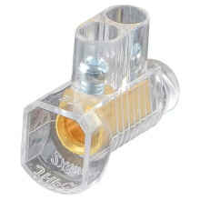 50 Stück PC-Klemmenblock, 2-Wege, Transparent, Reines Kupfer, Geschlossen, Einfache Klemme, Doppelanschlüsse, Crimpkappe, 1/2 Position B