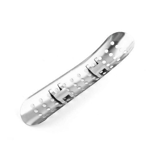 Universal Motorcycle Hole Heat shield Curve Exhaust Pipe Cover Silver