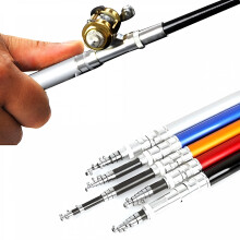 Mini Portable Fish-Shaped Spinning Rod Aluminum Alloy