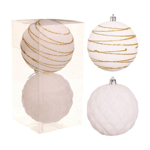 Boules de Noël en velours, 10 cm, lot de 2 1