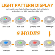 Rotating LED Display Base Colorful Light Crystal Display Base Stand,Suitable for Glass Crystal Spherical Artwork