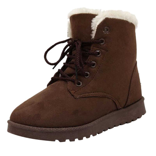 Women's Suede Snow Boots with Furry Lining Size 9.5