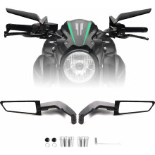 Motorcycle Stealth Wing Rear View Mirrors 360 Adjustable Aluminium Alloy Mirrors Compatible Z1000 Z900 Z800 Z650 Compatible 10mm Fitment (Small size