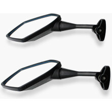 1 par de espejos retrovisores para motocicleta | Fabricados en ABS, visión gran angular HD, giratorios 360 grados, espejo retrovisor pentagonal con f