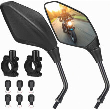 Ensemble de rétroviseurs pour moto, fixations pour guidon de 22 mm (7/8 pouces), compatibles avec les motos tout-terrain, scooters, cruisers et autre