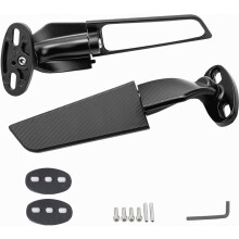 Espejos retrovisores para motocicleta, espejos retrovisores traseros Stealth Wing ajustables 360, espejos laterales aerodinámicos plegables para mot