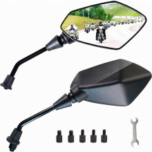 Espejos retrovisores de motocicleta compatibles con perno roscado M8 M10 Soporte de espejo Double Take Compatible con motocicleta scooter ciclomotor