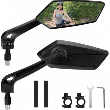 Bike Mirror 2 Pack, 360 Adjustable Safety Rear View MirrorCompatible Bicycle Handlebar, HD Anti-Glare Glass, Vibration-Proof & Durable, Compatible F