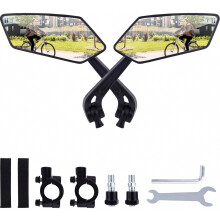 Penitue 2pcs Bike Mirror, High-Definition Bicycle Rear ViewMirror Compatible Handlebars with 360 Adjustable Angle Practical Bike Accessories compati