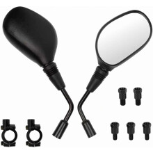 compatible E mark Motorcycle Mirrors M8 M10 Set, ATV Mirrors7/8 inches 22mm Handlebar Clamps, Side Rearview Mirrors compatible with ATV, Dirt-Bike, M