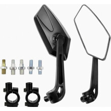1 paire de rétroviseurs de moto 10 mm 8 mm compatibles avec guidon, rotation à 360, rétroviseur latéral convexe réglable.
