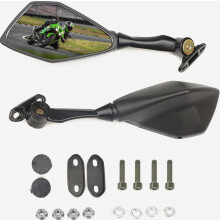 Motorcycle Mirrors 360 Rotatable Motorbike Rear View SideMirrors Convex Mirrors Compatible ZX6R ZX-6R ZX636 Ninja 300 EX300 ABS 400 2018-2019 600 CB