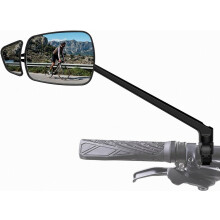 Dual-Lens Bike Handlebar Mirror - 360 Anti-Glare HD | Dual-lens wide angle convex HD glass, 360 adjustable, aluminum alloy bracket, fits MTB, road