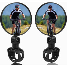 2 Pcs Bike Mirrors - 360 Adjustable Convex Mirrors Compatible 15-35 mm Handlebars, Compatible with Mountain, Road, Electric Bikes & Motorcycles Brit