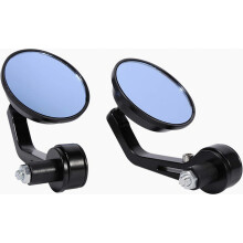 Paire de rétroviseurs ronds de 22 mm (7/8") compatibles avec les motos, en aluminium chromé, à fixer sur le guidon.