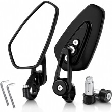 Motorfietsspiegels compatibel met 7/8 inch stuureindspiegels, CNC aluminium motorfiets achteruitkijkspiegels met HD bolle lens, geschikt voor diverse