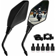 Rétroviseur compatible moto, rétroviseur de moto compatible 7/8 pouces (22 mm), haute définition, avec filetage M8/M10 horaire et antihoraire.