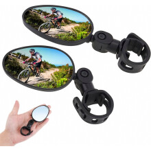 Set van 2 fietsspiegels, compatibel met 360 draaibare en inklapbare stuurbevestiging | Breedbeeld achteruitkijkspiegel, geschikt voor de meeste race