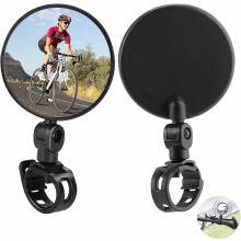 2 Pcs Bike Mirrors, Bike Rear View Mirror, Adjustable Rotatable Handlebar Mounted Convex Mirrors, Durable And Easy To Install, Compatible All Bikes B