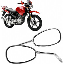 Rétroviseurs de moto, 1 paire, compatibles avec guidon, rétroviseurs latéraux chromés d'extrémité de guidon, compatibles avec motos et quads.