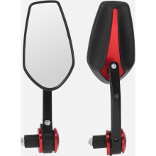 1 Pair Motorcycle Rear View Mirrors Compatible Plastic Aluminum White Dual Sport Mirror Red L-shaped Long Handle Type British Design