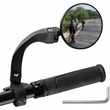 Rétroviseur de vélo, rétroviseur de guidon droit, pivotant à 360 et réglable, grand angle, compatible avec les vélos de 20 pouces.