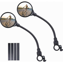 flintronic 2 x 360 Degree Rotating Wide Angle Bicycle Mirrors Acrylic Convex Safety Mirrors Compatible Handlebar 22-30mm Accessories Compatible All B