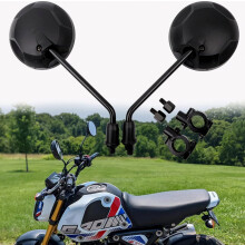 Rétroviseurs Minho X War Police compatibles avec les motos Honda MSX125 Grom (2014-2022), ronds noirs, fixation par boulon de 10 mm, CMX 300/500 Rebe