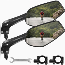 Rectangular Mobility Scooter eBike Mirror, Foldable HD WideAngle Bicycle Rear View Mirror, Rotatable Compatible Ebike, Cycle Pushbike Handlebar Mirro