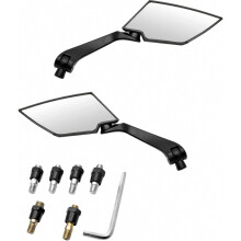 Espejo retrovisor lateral para motocicleta Riloer de 8 mm/10 mm compatible con aluminio, estilo carbono, diseño de hoja de diamante, compatible con K