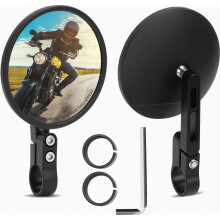Bike Mirrors, Motorcycle Handlebar Rearview Mirrors HD GlassConvex Lens Rearview Mirror, 2PCS Safe Cycling Rear View Mirror Compatible 22 to 24mm Dia