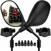 Rétroviseur de moto, compatible avec boulon de 8 mm ou 10 mm, fixation par collier de guidon de 7/8 pouce, rétroviseur convexe pour moto, compatible